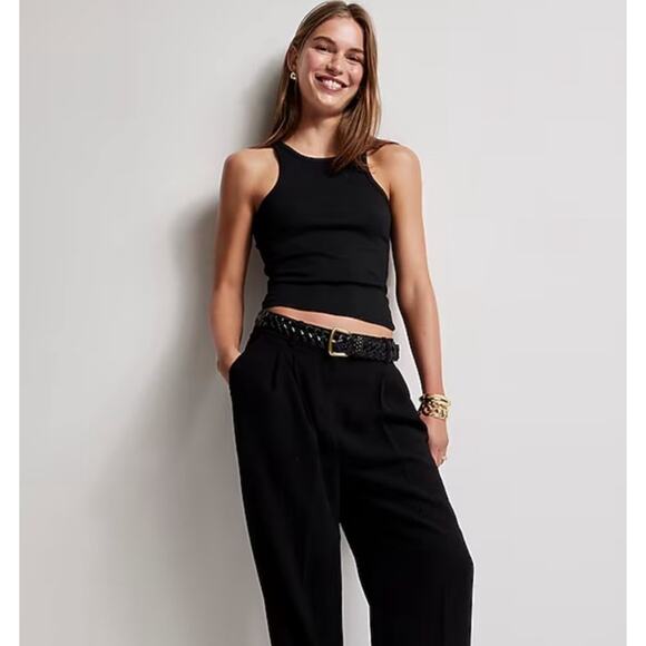 J. Crew New Favorite Tank Top in Vintage Rib Black Size XXL - Picture 2 of 9